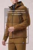 Оптом Мужской костюм из софтшелла с флисом и мембраной — утепленный горчичного цвета 09613G, фото 10