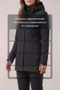 Оптом Женский костюм спортивный софтшелл с флисом и мембраной черного цвета 09614Ch, фото 9