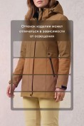 Оптом Женский костюм спортивный софтшелл с флисом и мембраной горчичного цвета 09614G, фото 9