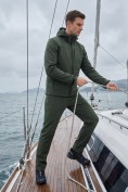 Оптом Мужской костюм из софтшелла с флисом и мембраной — утепленный цвета хаки 09615Kh, фото 7