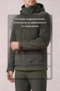 Оптом Мужской костюм из софтшелла с флисом и мембраной — утепленный цвета хаки 09617Kh, фото 9