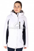 Оптом Куртка спортивная женская батал белого цвета 097Bl