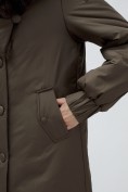 Оптом Полупальто женское зимние УЦЕНКА коричневого цвета 0984K, фото 5