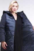 Оптом Куртка зимняя женская классическая темно-синего цвета 100-916_123TS в Перми, фото 5