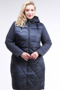 Оптом Куртка зимняя женская классическая темно-синего цвета 100-916_123TS в Казани, фото 2