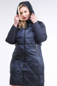 Оптом Куртка зимняя женская классическая темно-синего цвета 100-916_123TS в Воронеже, фото 6