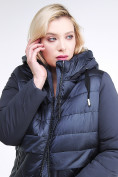 Оптом Куртка зимняя женская классическая темно-синего цвета 100-916_123TS, фото 7