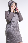Оптом Куртка зимняя женская классическая коричневого цвета 100-916_48K, фото 5
