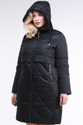 Оптом Куртка зимняя женская классическая черного цвета 100-916_701Ch в Самаре, фото 5