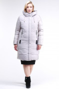 Оптом Куртка зимняя женская классическая серого цвета 100-921_46Sr