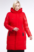 Оптом Куртка зимняя женская классическая красного цвета 100-921_7Kr, фото 2