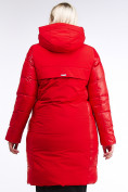 Оптом Куртка зимняя женская классическая красного цвета 100-921_7Kr, фото 4