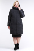 Оптом Куртка зимняя женская классическая черного цвета 100-921_701Ch в Санкт-Петербурге