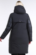 Оптом Куртка зимняя женская классическая черного цвета 100-921_701Ch в Перми, фото 4