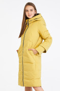 Оптом Куртка зимняя женская желтого цвета 100-927_56J в Санкт-Петербурге, фото 3