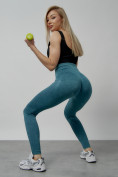 Оптом Легинсы для фитнеса женские бирюзового цвета 1001Br в Иркутске, фото 12