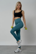 Оптом Легинсы для фитнеса женские бирюзового цвета 1001Br в Астане, фото 15