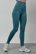 Оптом Легинсы для фитнеса женские бирюзового цвета 1001Br в Оренбурге, фото 3