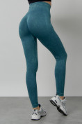 Оптом Легинсы для фитнеса женские бирюзового цвета 1001Br в Саратове, фото 5