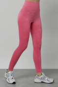 Оптом Легинсы для фитнеса женские розового цвета 1001R в Самаре, фото 10