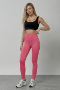 Оптом Легинсы для фитнеса женские розового цвета 1001R в Астане, фото 14