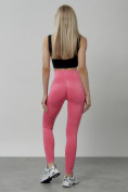 Оптом Легинсы для фитнеса женские розового цвета 1001R в Саратове, фото 6