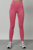 Оптом Легинсы для фитнеса женские розового цвета 1001R в Перми, фото 8