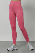 Оптом Легинсы для фитнеса женские розового цвета 1001R в Кемерово, фото 9