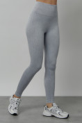 Оптом Легинсы для фитнеса женские серого цвета 1001Sr в Алма-Ате, фото 3