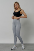 Оптом Легинсы для фитнеса женские серого цвета 1001Sr в Алма-Ате, фото 8