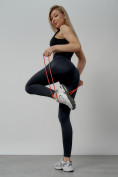 Оптом Легинсы для фитнеса женские темно-серого цвета 1001TC в Кемерово, фото 2