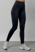 Оптом Легинсы для фитнеса женские темно-серого цвета 1001TC в Астане, фото 6