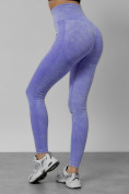 Оптом Легинсы для фитнеса женские фиолетового цвета 1002F в Волгоградке, фото 10