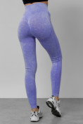 Оптом Легинсы для фитнеса женские фиолетового цвета 1002F в Перми, фото 11