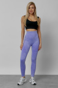 Оптом Легинсы для фитнеса женские фиолетового цвета 1002F в Сочи, фото 12