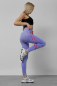 Оптом Легинсы для фитнеса женские фиолетового цвета 1002F в Ижевск, фото 13