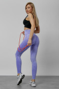 Оптом Легинсы для фитнеса женские фиолетового цвета 1002F, фото 16