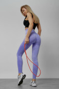 Оптом Легинсы для фитнеса женские фиолетового цвета 1002F в Перми, фото 17