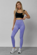 Оптом Легинсы для фитнеса женские фиолетового цвета 1002F в Сочи, фото 18
