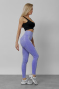 Оптом Легинсы для фитнеса женские фиолетового цвета 1002F в Алма-Ате, фото 5