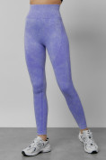 Оптом Легинсы для фитнеса женские фиолетового цвета 1002F в Оренбурге, фото 7