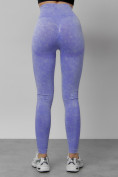 Оптом Легинсы для фитнеса женские фиолетового цвета 1002F в Самаре, фото 9
