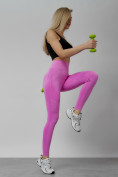 Оптом Легинсы для фитнеса женские розового цвета 1002R в  Красноярске