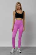 Оптом Легинсы для фитнеса женские розового цвета 1002R в Саратове, фото 10
