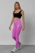 Оптом Легинсы для фитнеса женские розового цвета 1002R в Кемерово, фото 11
