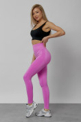 Оптом Легинсы для фитнеса женские розового цвета 1002R в Астане, фото 15