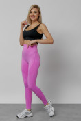 Оптом Легинсы для фитнеса женские розового цвета 1002R в Барнауле, фото 18