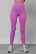 Оптом Легинсы для фитнеса женские розового цвета 1002R в Перми, фото 4
