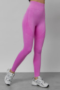 Оптом Легинсы для фитнеса женские розового цвета 1002R в Иркутске, фото 6