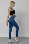 Оптом Легинсы для фитнеса женские синего цвета 1002S в Сочи, фото 14